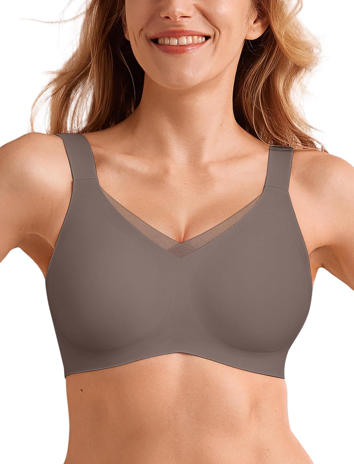 Women No Underwire Bralettes Push Up Wireless Supportive Full Coverage Bras - Picture 32 of 59