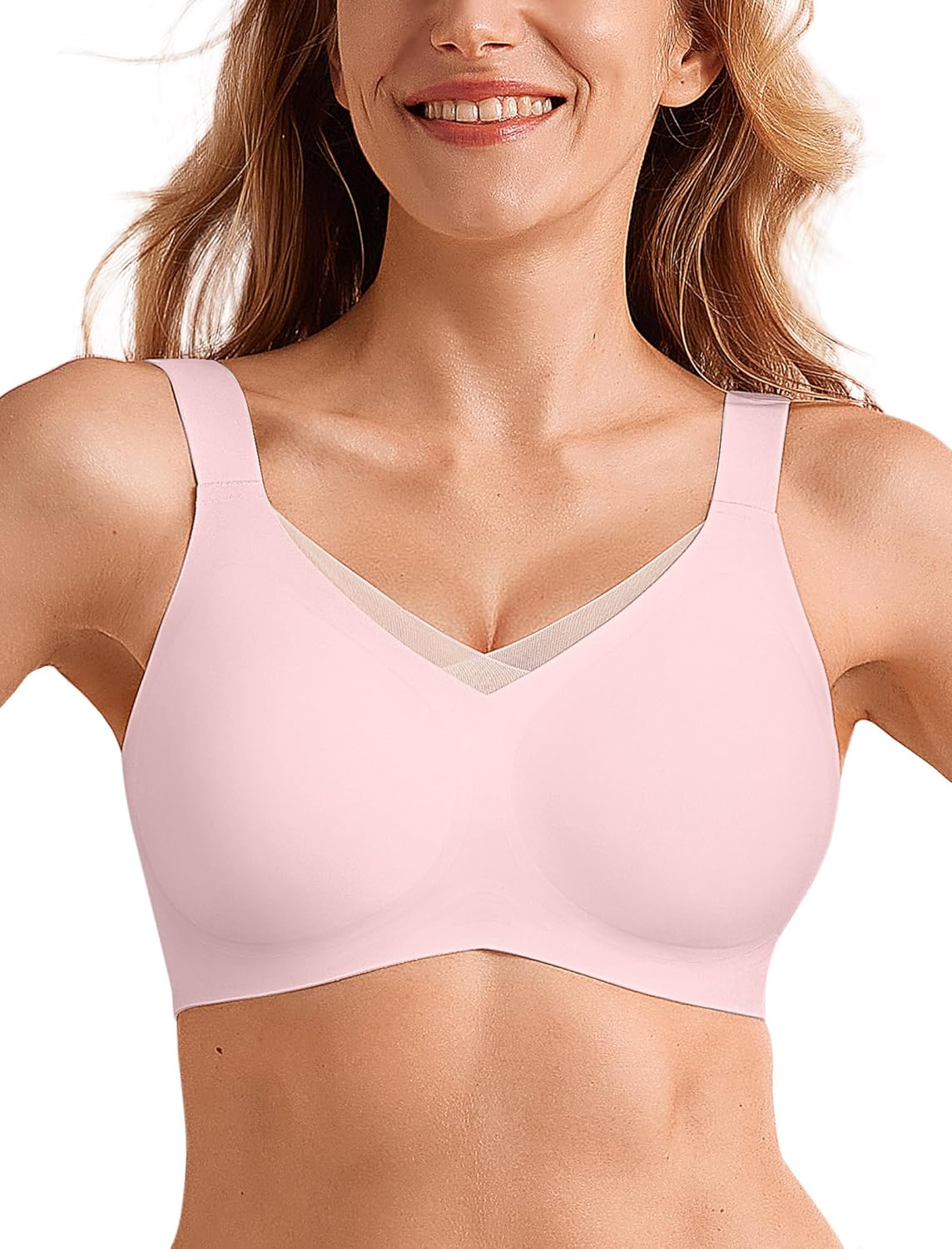 Women No Underwire Bralettes Push Up Wireless Supportive Full Coverage Bras - Picture 39 of 59