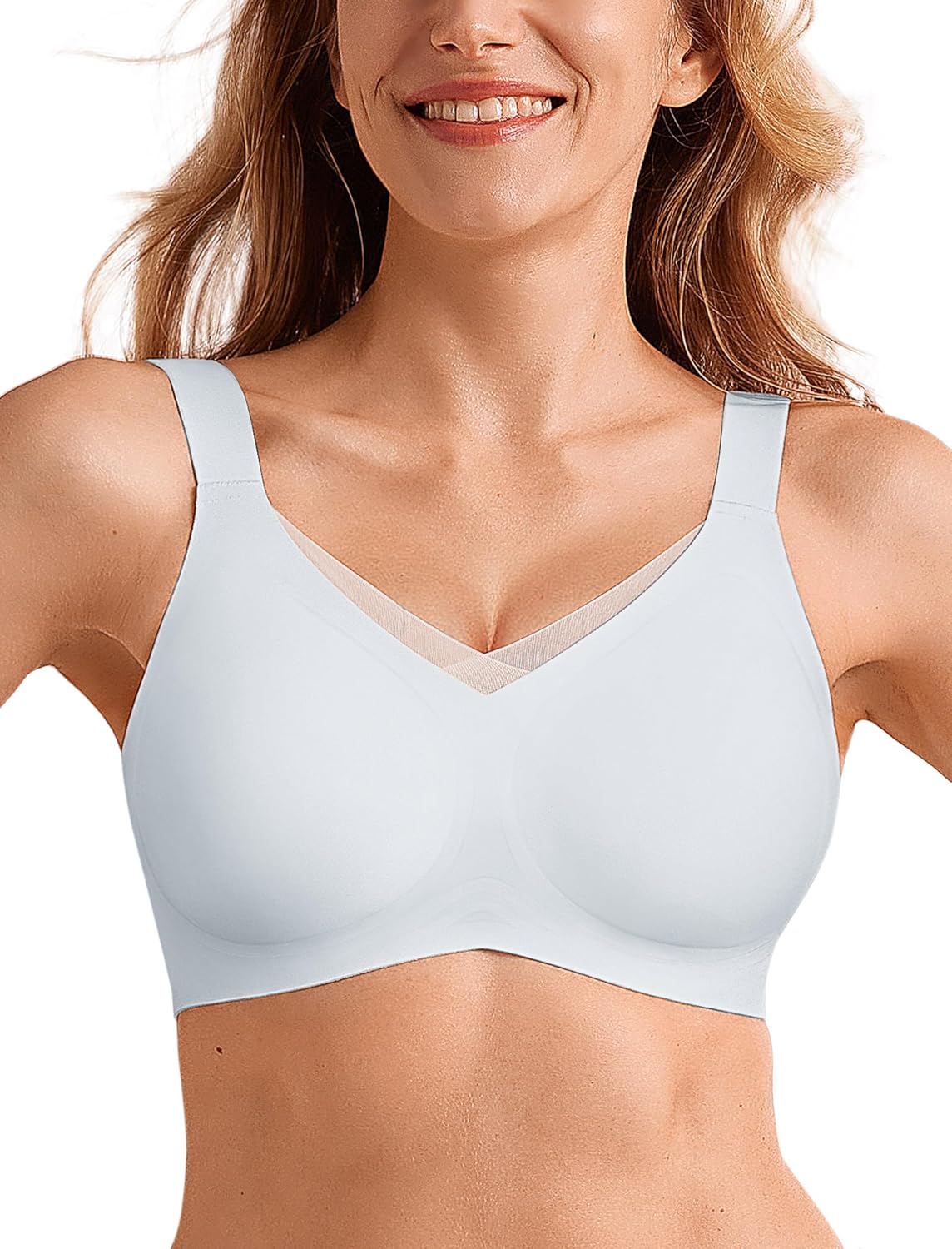 Women No Underwire Bralettes Push Up Wireless Supportive Full Coverage Bras - Picture 53 of 59