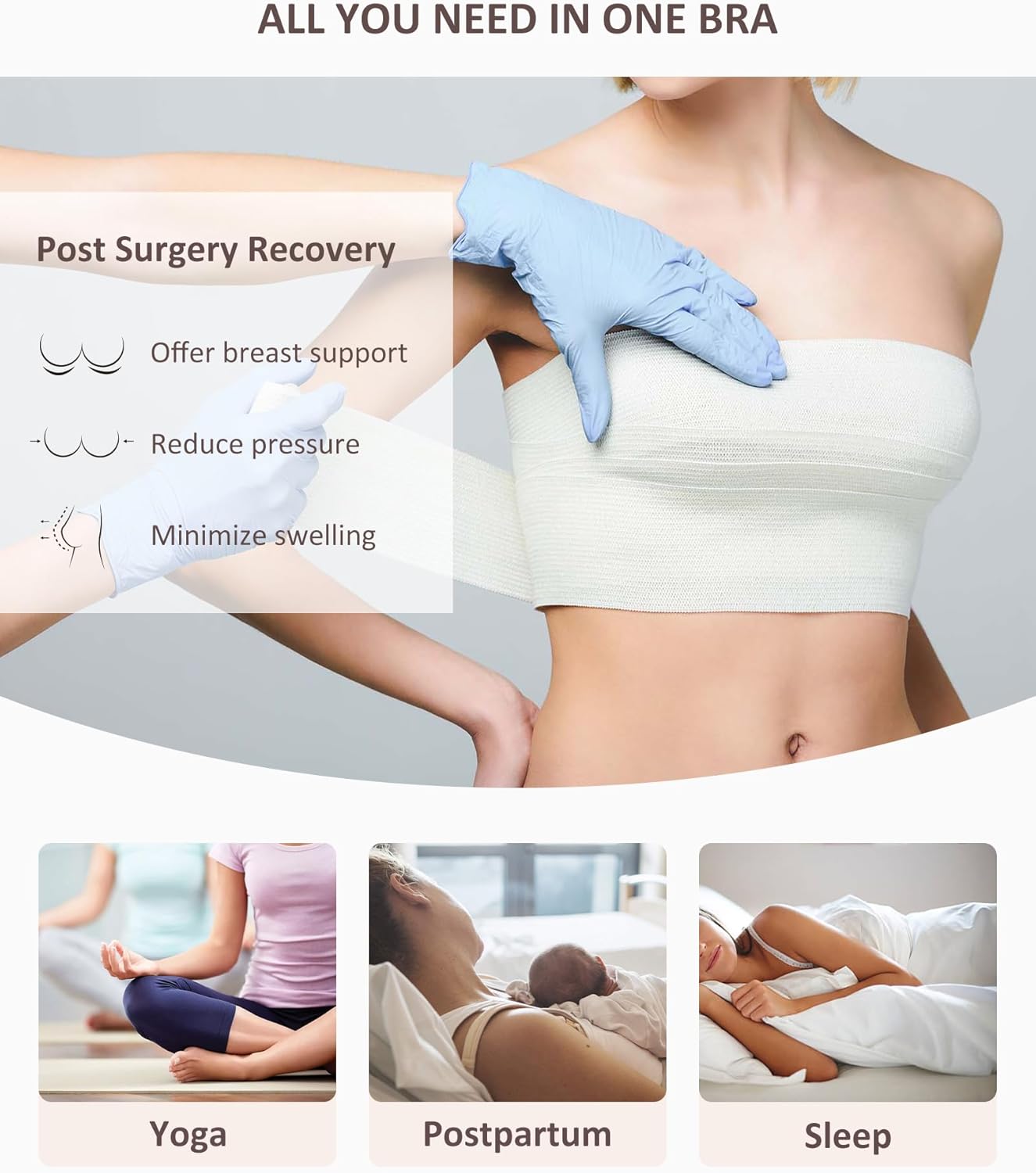Women Post Surgery Bra Front Closure Surgical Recovery Everyday Bra Wireless Bra - Picture 26 of 39