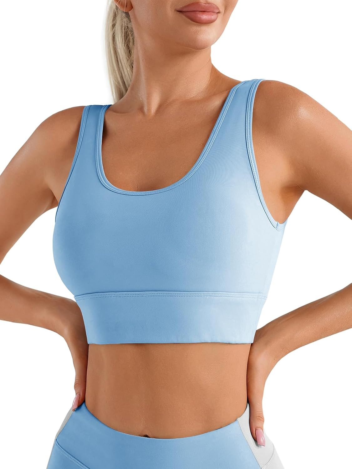 Womens Sport Bras Backless Yoga Running Square Neck Wireless Padded Bra - Picture 21 of 37