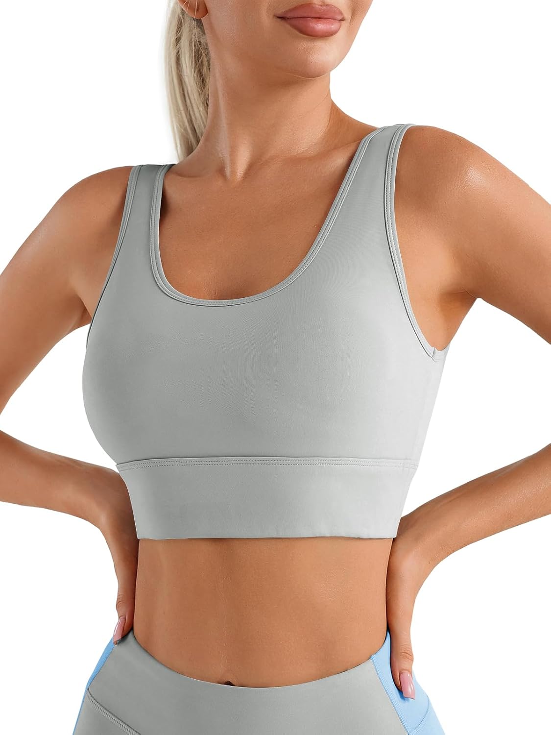 Womens Sport Bras Backless Yoga Running Square Neck Wireless Padded Bra - Picture 26 of 37