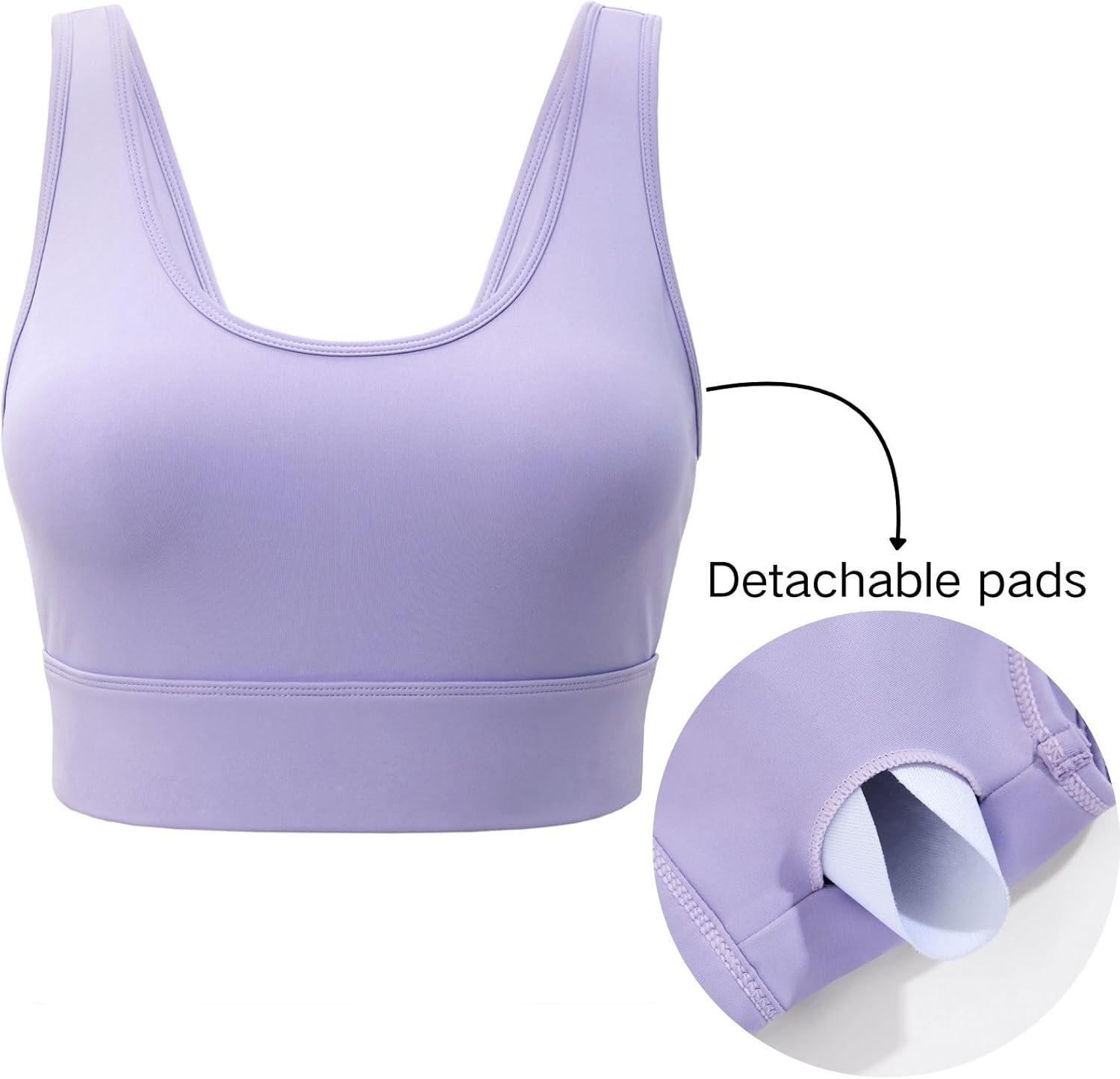 Womens Sport Bras Backless Yoga Running Square Neck Wireless Padded Bra - Picture 30 of 37