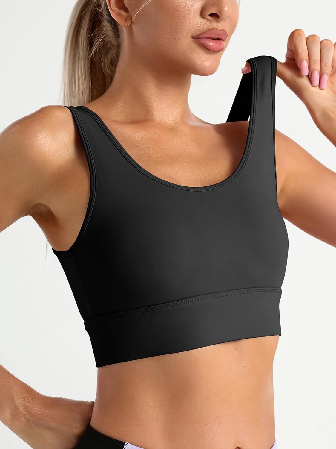 Womens Sport Bras Backless Yoga Running Square Neck Wireless Padded Bra - Picture 34 of 37