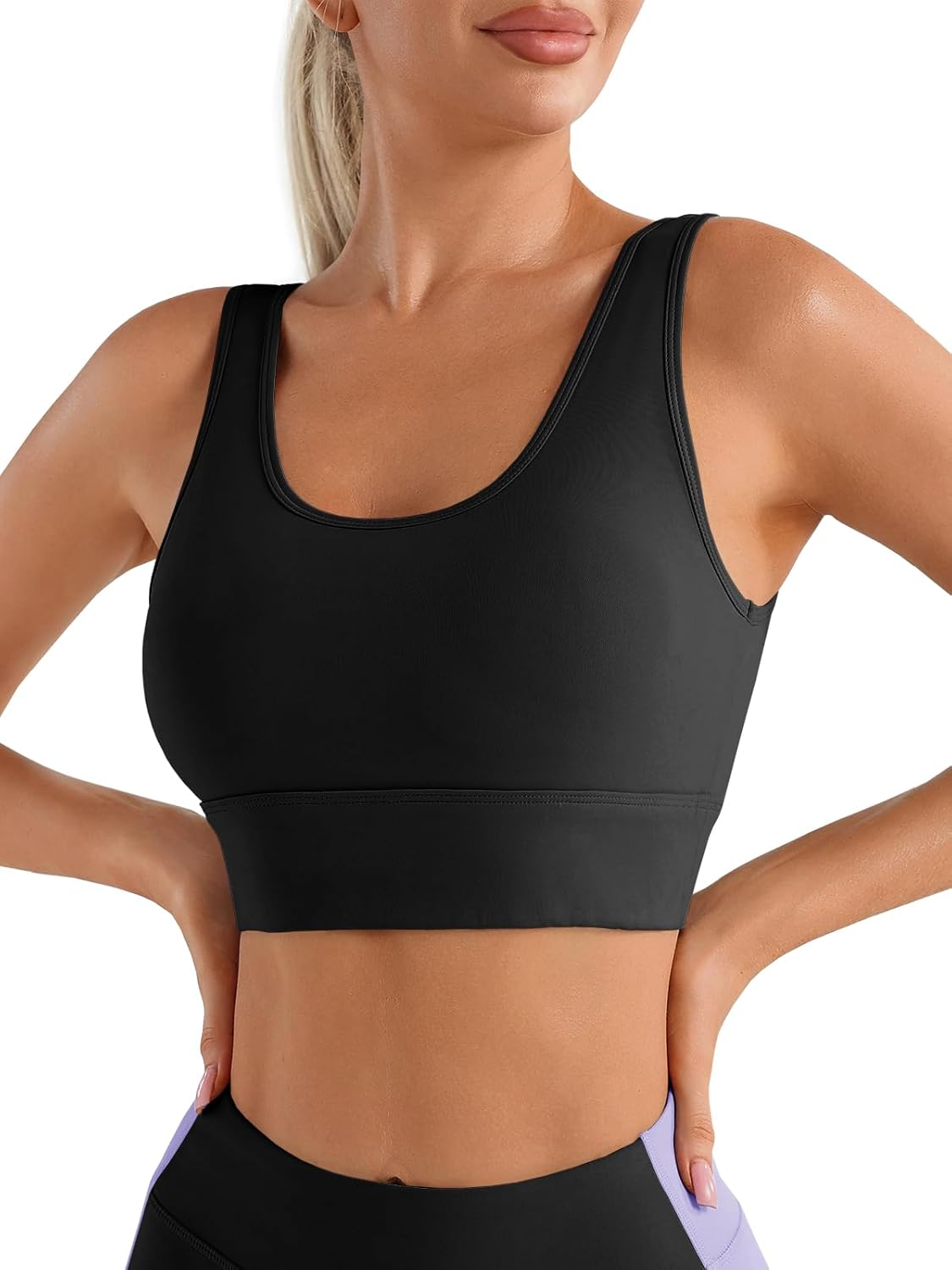 Womens Sport Bras Backless Yoga Running Square Neck Wireless Padded Bra - Picture 36 of 37