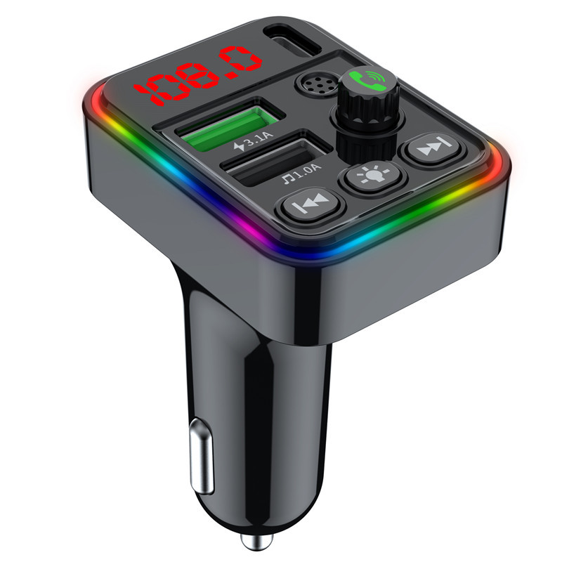 Car Wireless Bluetooth5.0 FM Transmitter MP3 Player USB Fast Car Charger Adapter