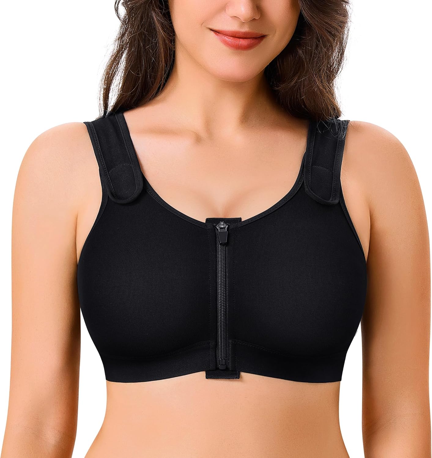 Zip Front Closure Wireless for Women Full Coverage Post Surgery Compression Bras - Picture 17 of 18
