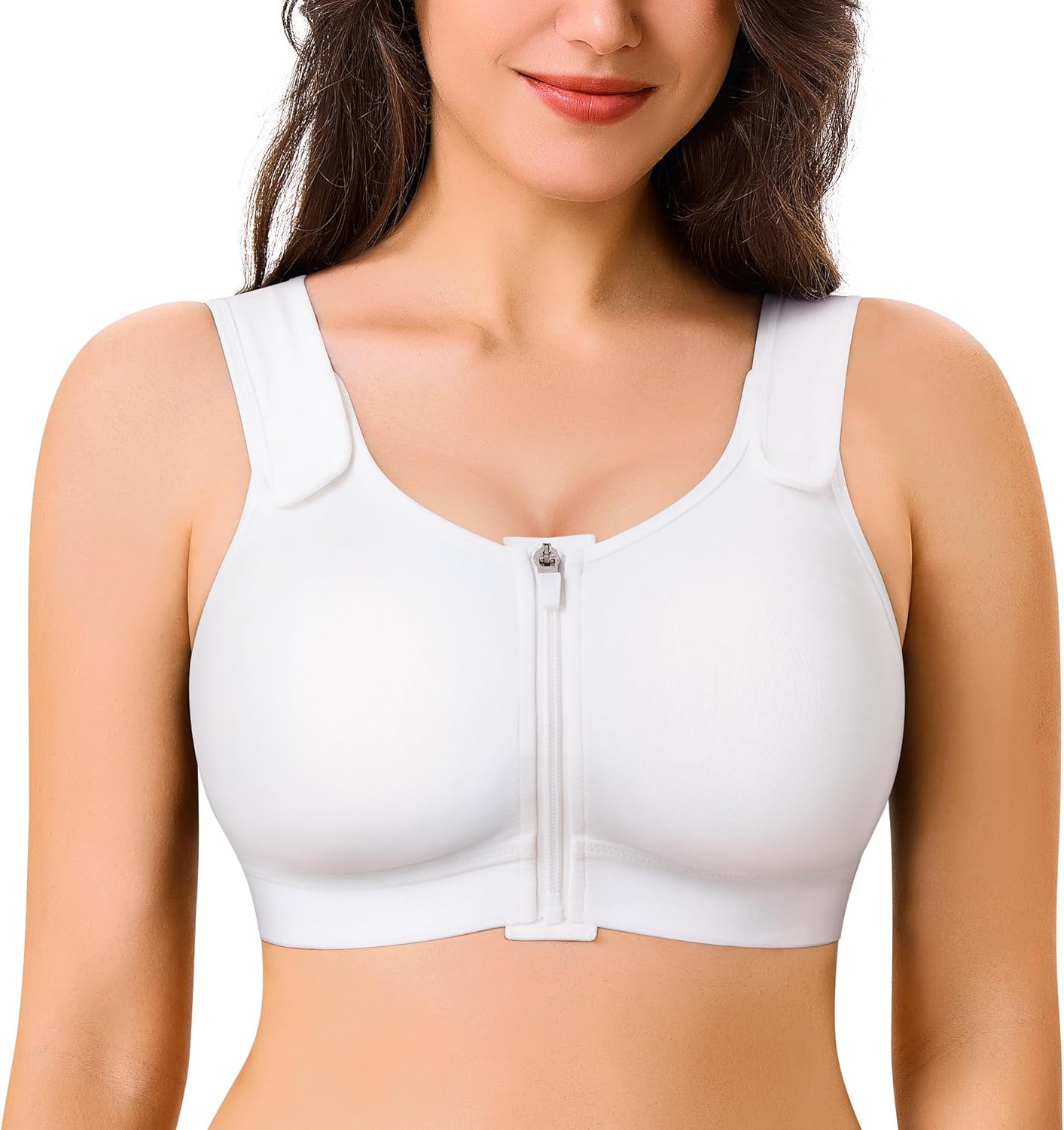 Zip Front Closure Wireless for Women Full Coverage Post Surgery Compression Bras - Picture 18 of 18