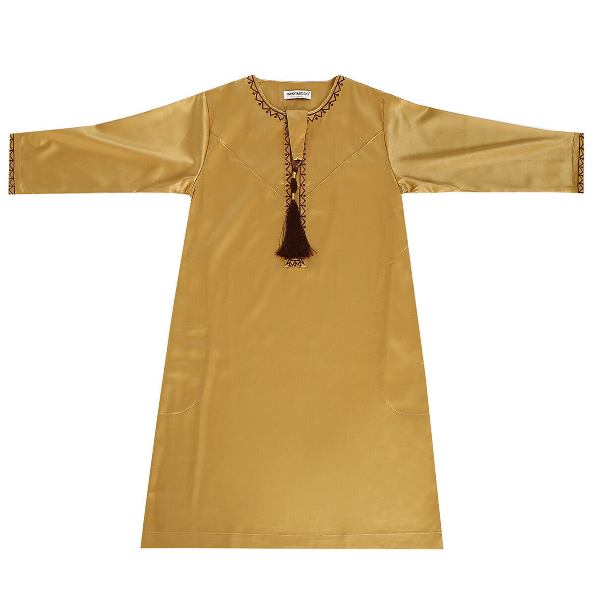 Muslim Boy Long Robe Children Tassels Dress Abaya Kids Eid Kaftan Clothes Burqa - Picture 37 of 58