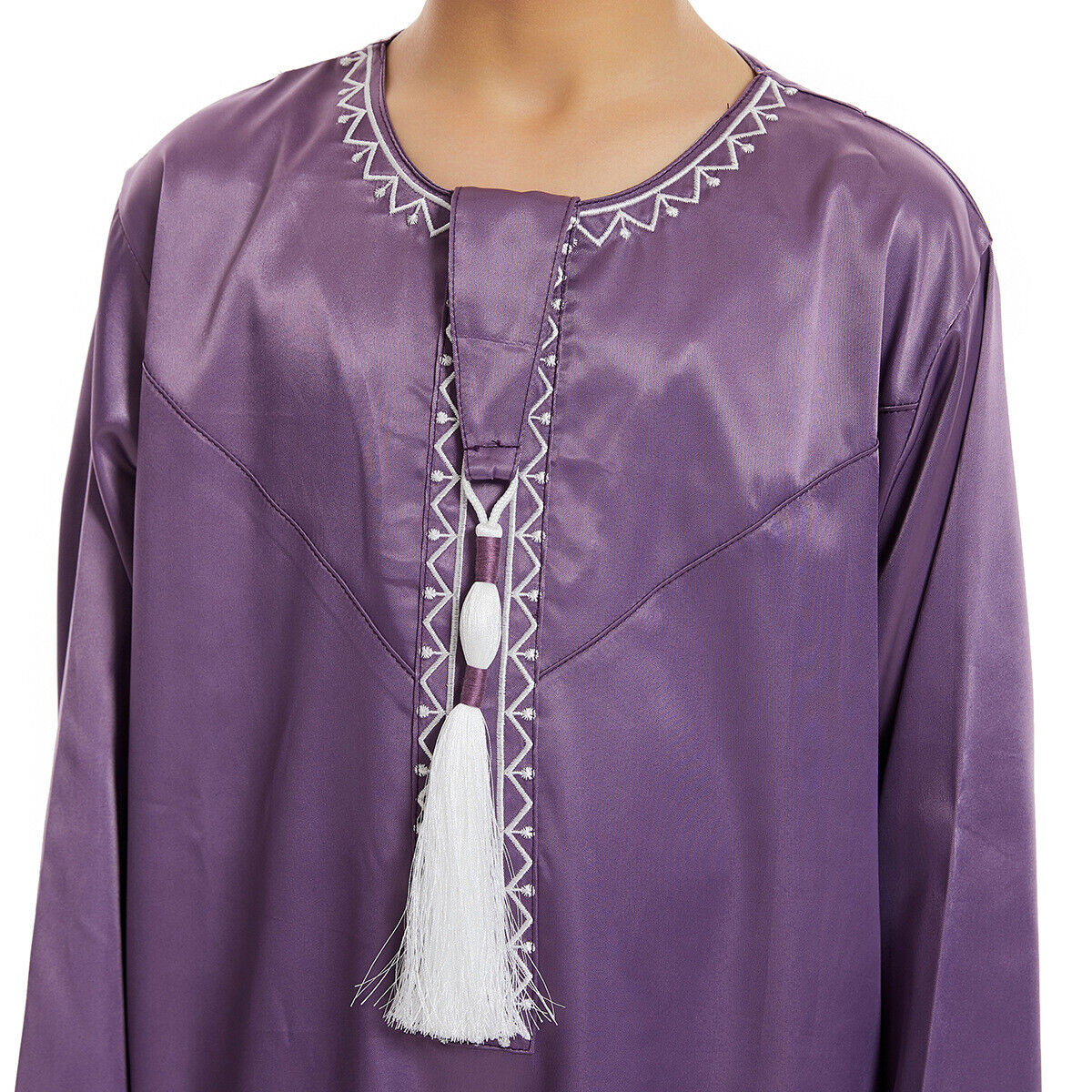 Muslim Boy Long Robe Children Tassels Dress Abaya Kids Eid Kaftan Clothes Burqa - Picture 48 of 58