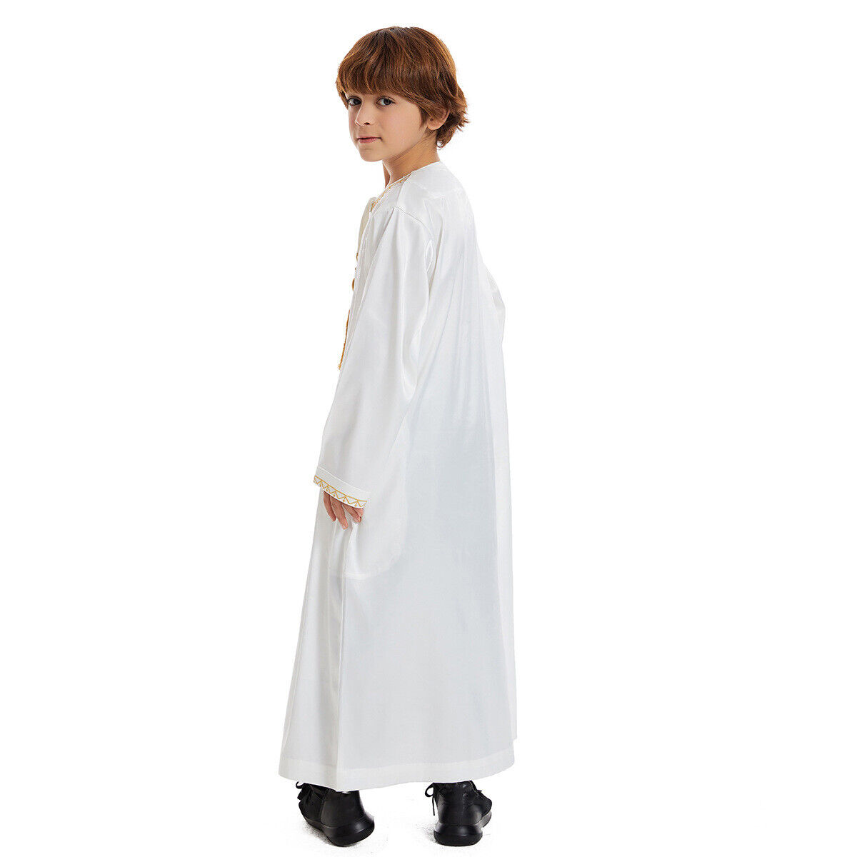 Muslim Boy Long Robe Children Tassels Dress Abaya Kids Eid Kaftan Clothes Burqa - Picture 58 of 58