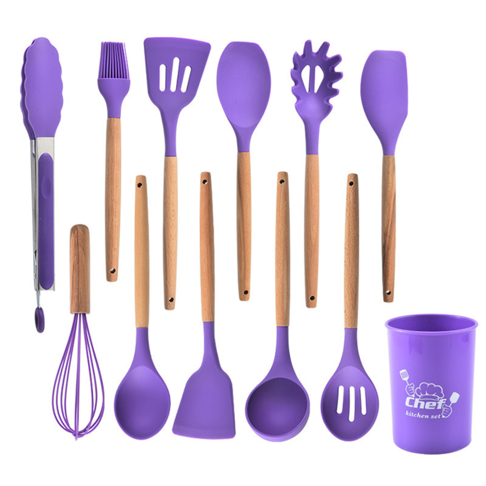 Cookware Spatula Set with Food Grade Material Spatula Utensil Holder Home 12Pcs - Picture 22 of 23
