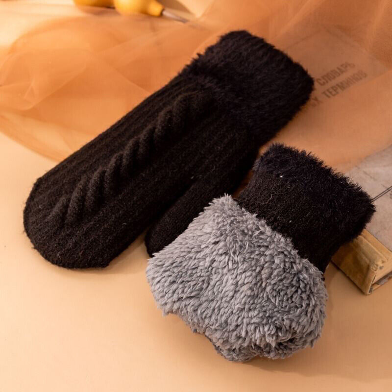 Womens Ladies Knitted Soft Thermal Insulated Extra Warm Winter Mittens Gloves - Picture 25 of 31