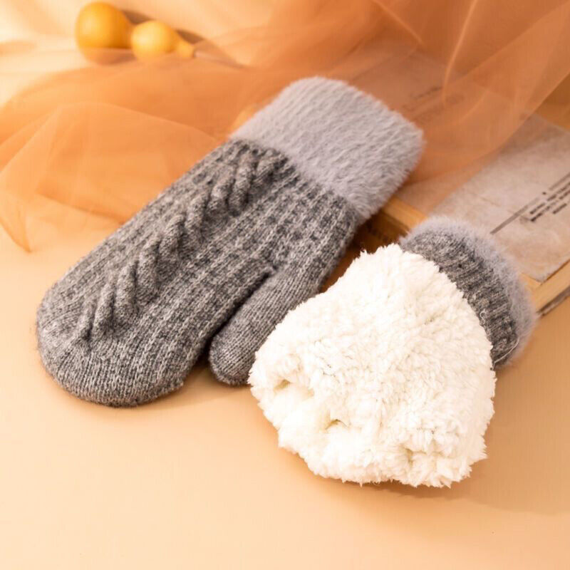 Womens Ladies Knitted Soft Thermal Insulated Extra Warm Winter Mittens Gloves - Picture 27 of 31