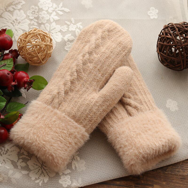 Womens Ladies Knitted Soft Thermal Insulated Extra Warm Winter Mittens Gloves - Picture 30 of 31