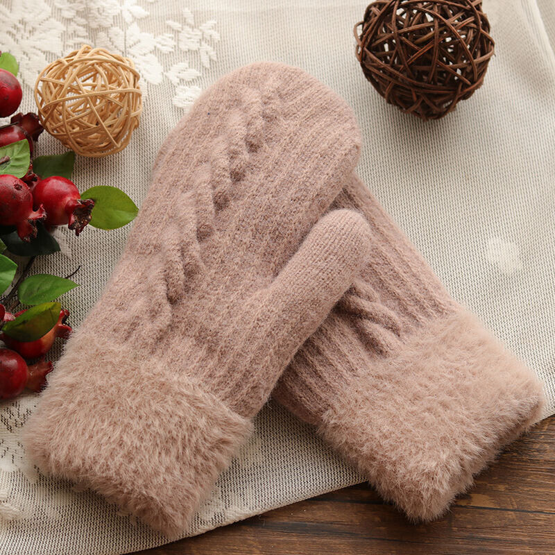 Womens Ladies Knitted Soft Thermal Insulated Extra Warm Winter Mittens Gloves - Picture 31 of 31