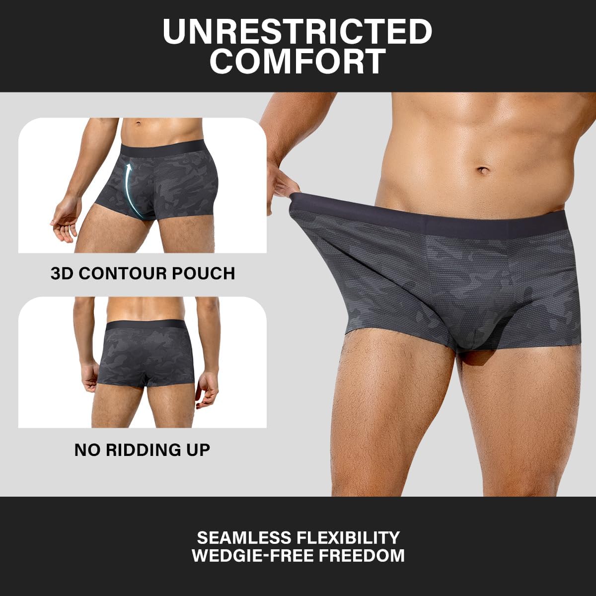 3 Pack Mens Trunks Underwear Silky Breathable Boxer Briefs Comfortable Underwear - Picture 26 of 40
