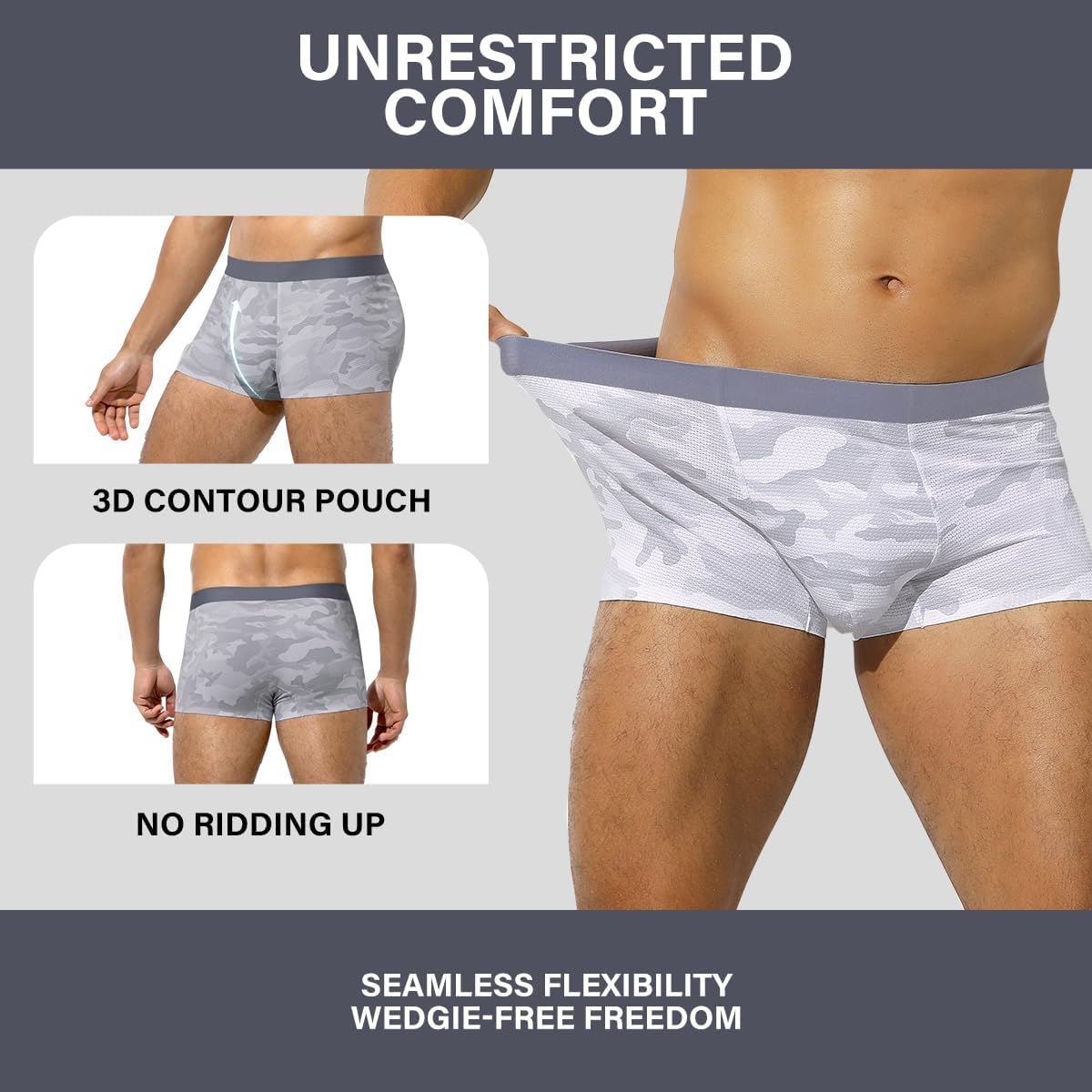 3 Pack Mens Trunks Underwear Silky Breathable Boxer Briefs Comfortable Underwear - Picture 32 of 40