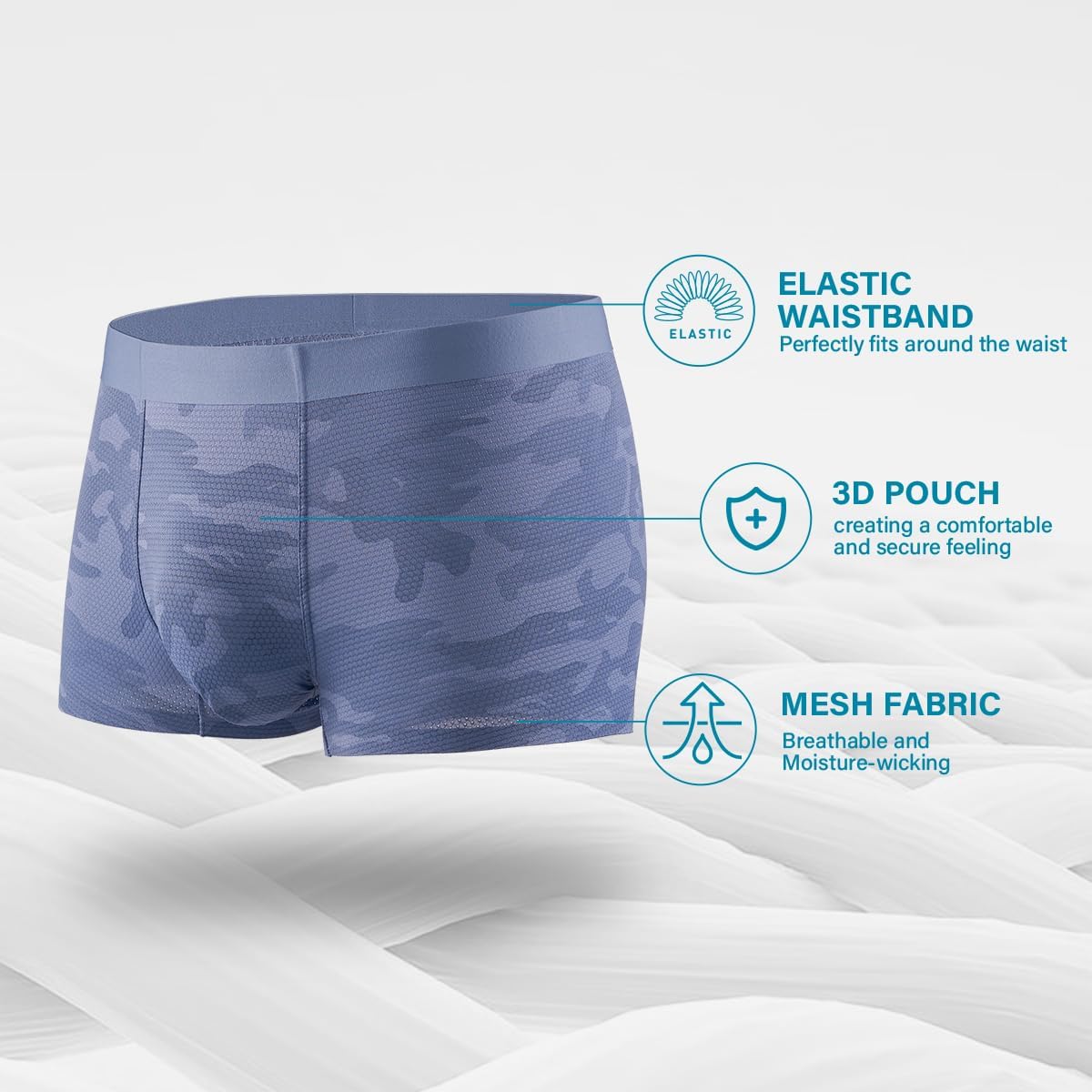 3 Pack Mens Trunks Underwear Silky Breathable Boxer Briefs Comfortable Underwear - Picture 39 of 40