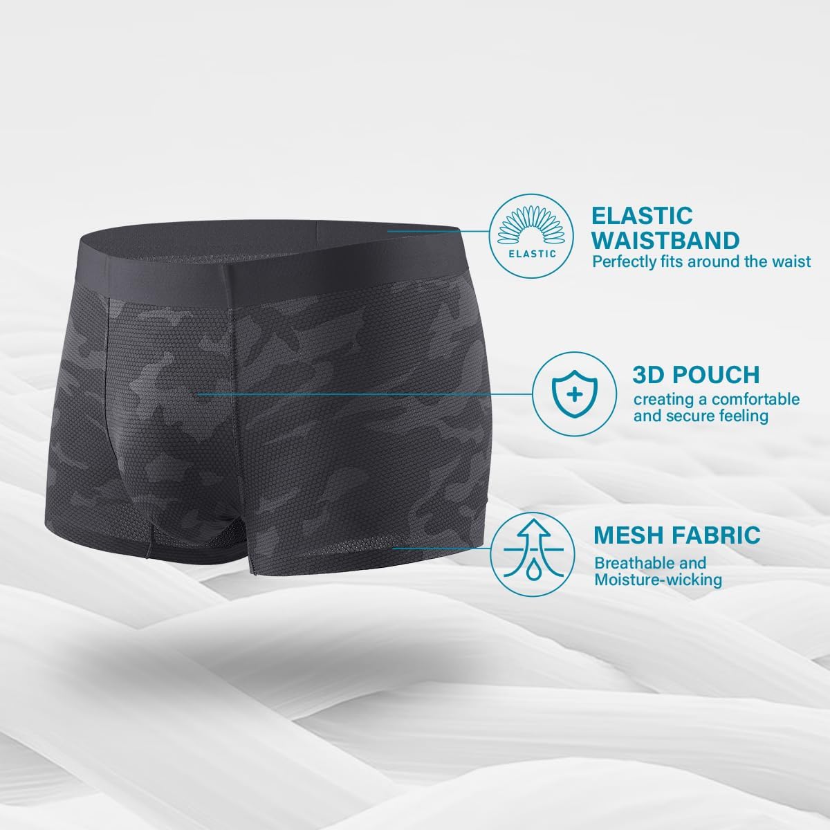 3 Pack Mens Trunks Underwear Silky Breathable Boxer Briefs Comfortable Underwear - Picture 27 of 40