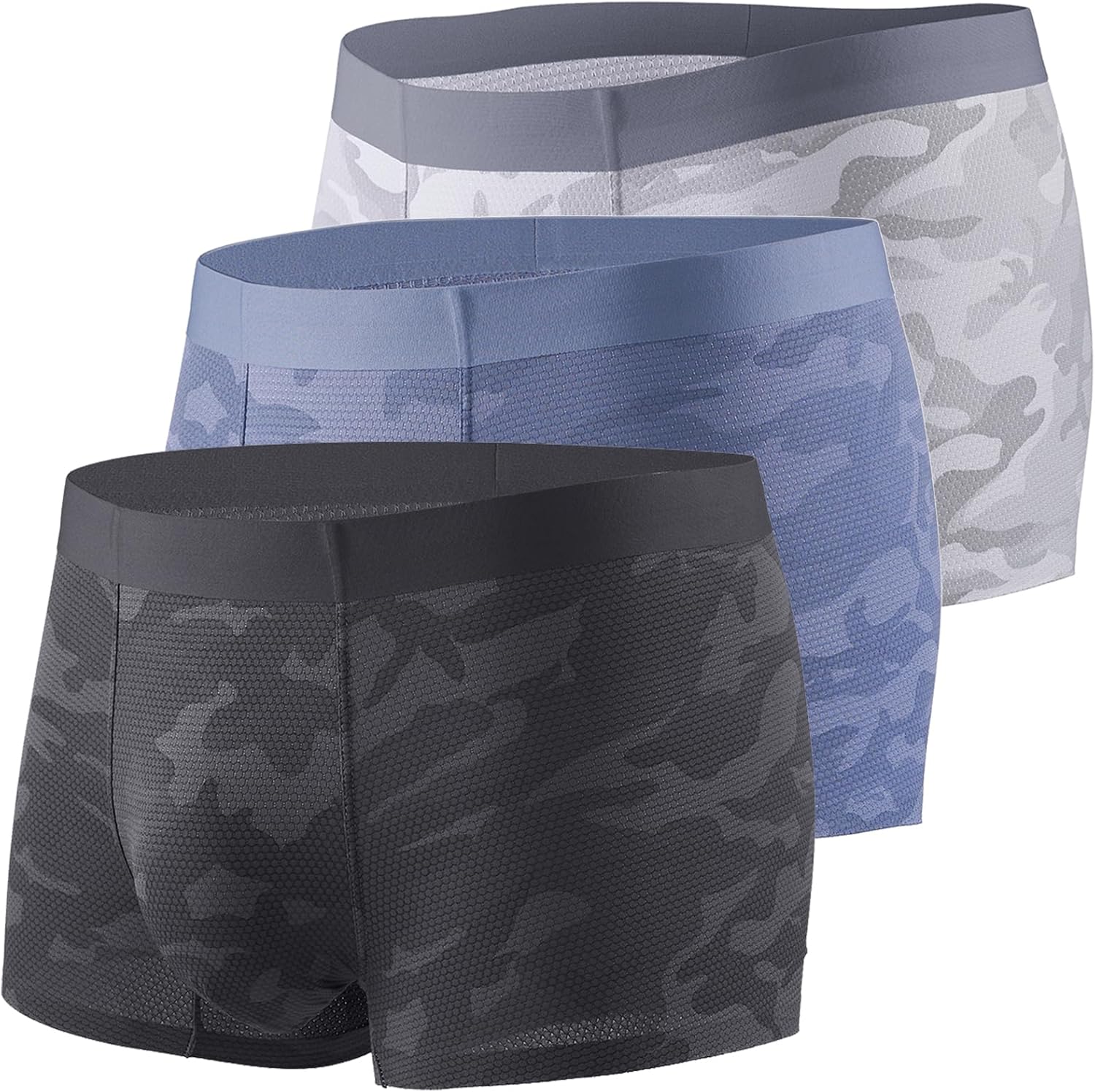 3 Pack Mens Trunks Underwear Silky Breathable Boxer Briefs Comfortable Underwear - Picture 29 of 40