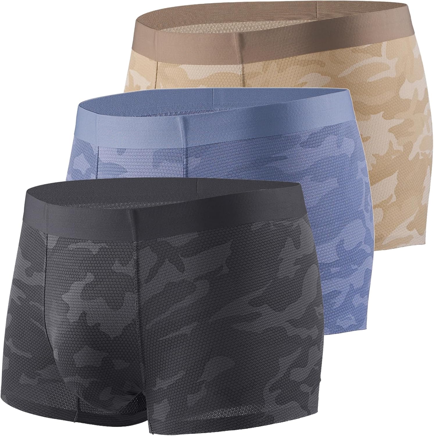3 Pack Mens Trunks Underwear Silky Breathable Boxer Briefs Comfortable Underwear - Picture 35 of 40