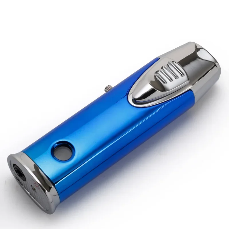 Metal Butane Gas Lighter Windproof Blue Flame LighterDual Torch Cigar Lighter - Picture 16 of 18