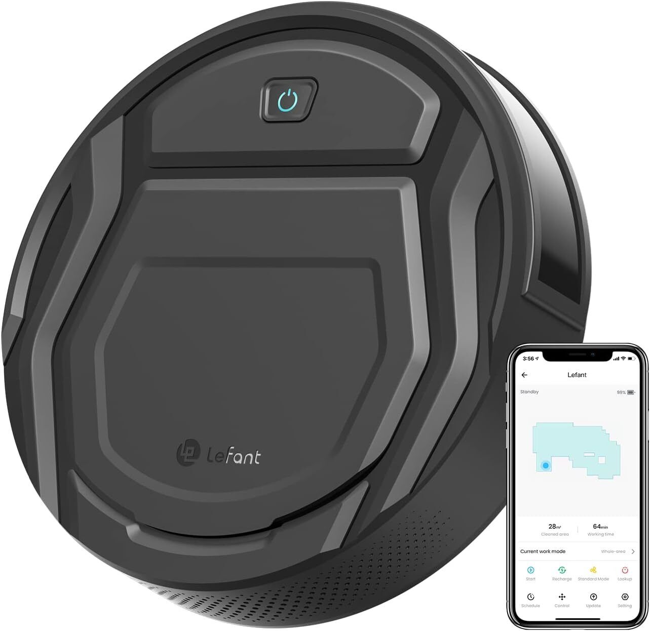 Lefant Robot Vacuum Cleaner Slim Self-Charging 2200Pa Wi-FiAppAlexa Control