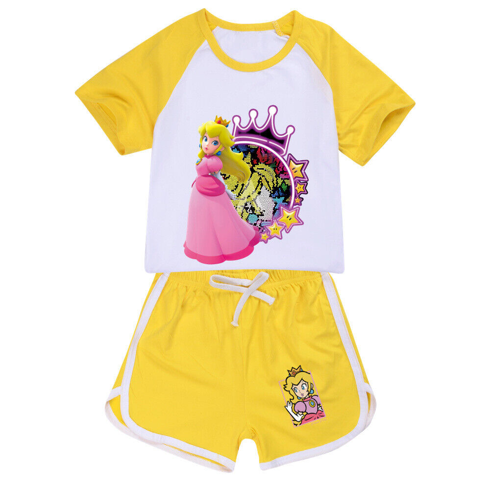 2024Kinder Shorts T-Shirt Set Loungewear Tuta da Allenamento Regalo Pigiama T-Shirt - Foto 31 di 32