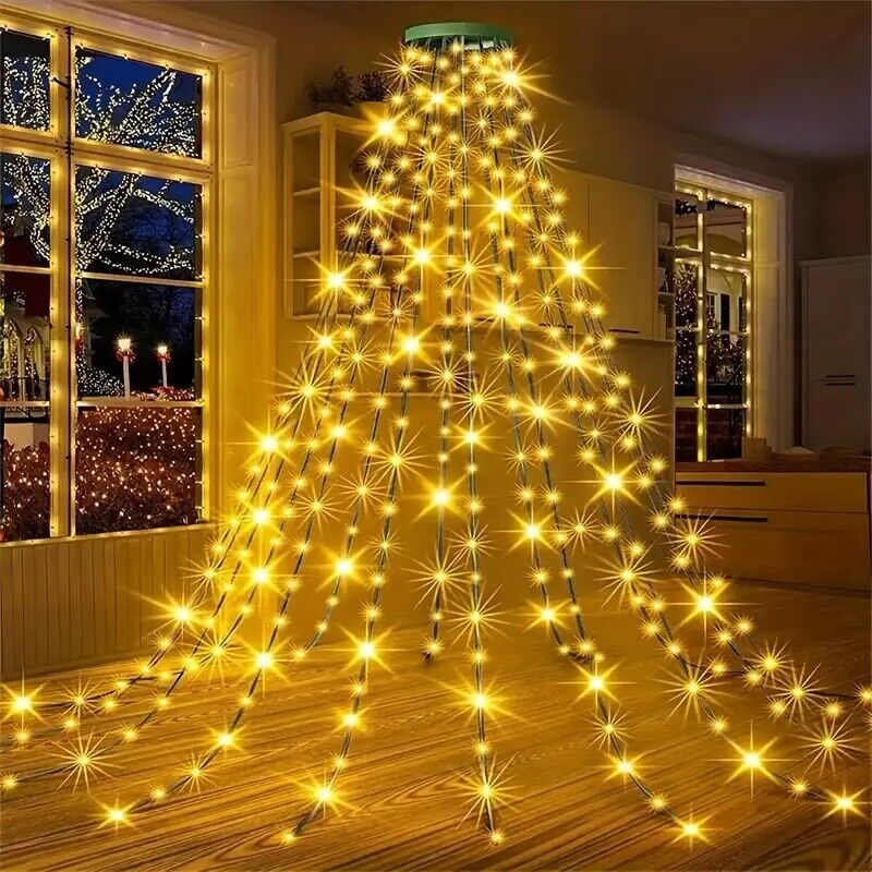280 LED Christmas Tree Waterfall Lights Fairy String Outdoor Waterproof Decor - Picture 19 of 20