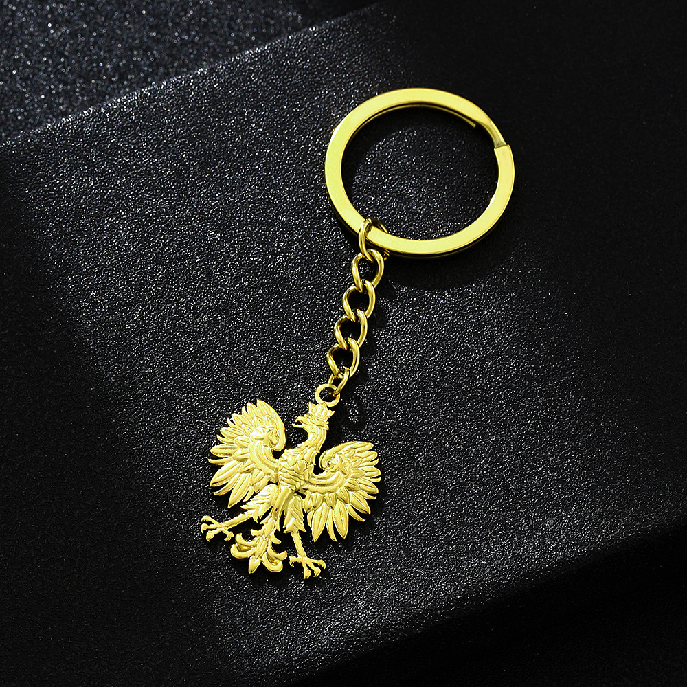 Hot Vintage Polish Coat of Arms Eagle Keychain Decoration Titanium Steel Pendant - Picture 8 of 9