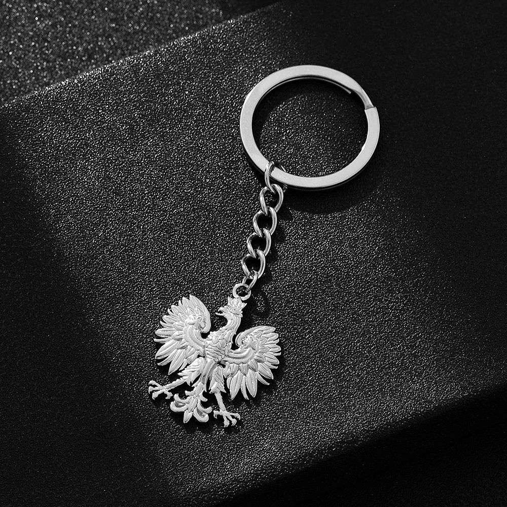 Hot Vintage Polish Coat of Arms Eagle Keychain Decoration Titanium Steel Pendant - Picture 9 of 9