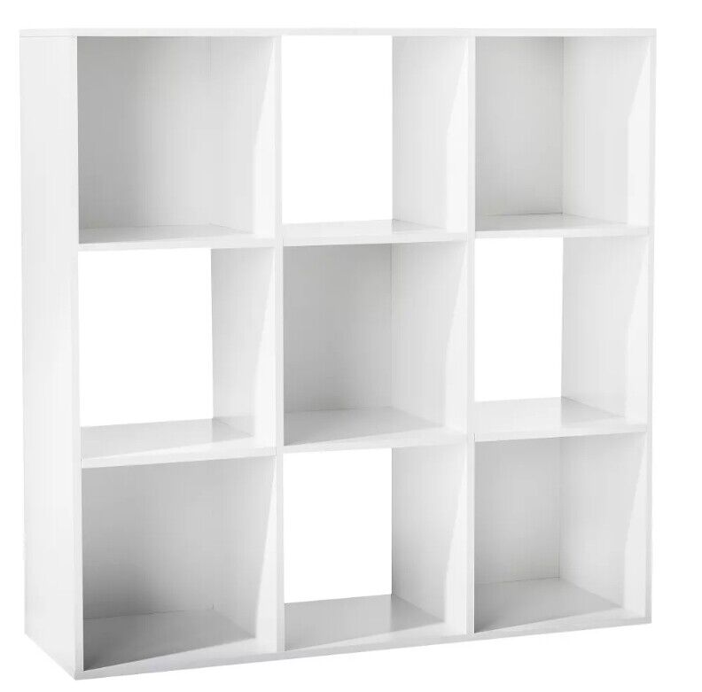 Brand New 11" 9 Cube Organizer Shelf,Black / White