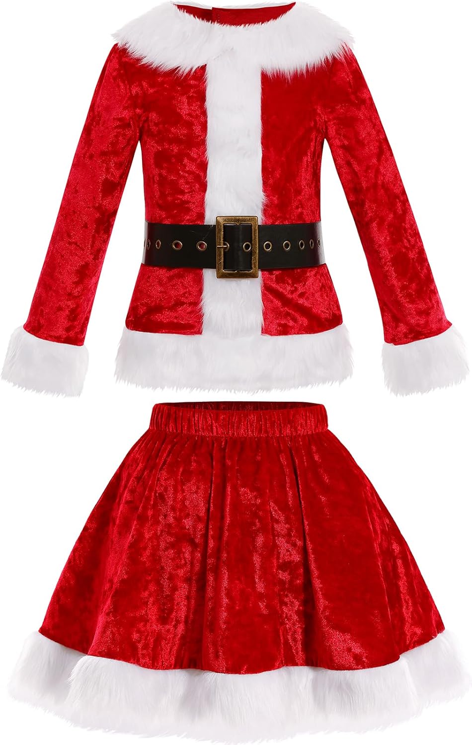 Santa Dress for Girls Santa Claus Outfit Costume for Christmas with Santa Hat - Picture 11 of 36