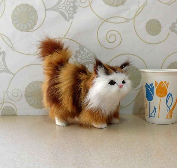 Realistic Cat Stuffed Plush Cats Toy Soft Cute Plush Cat Doll For Kid Gifts 2025