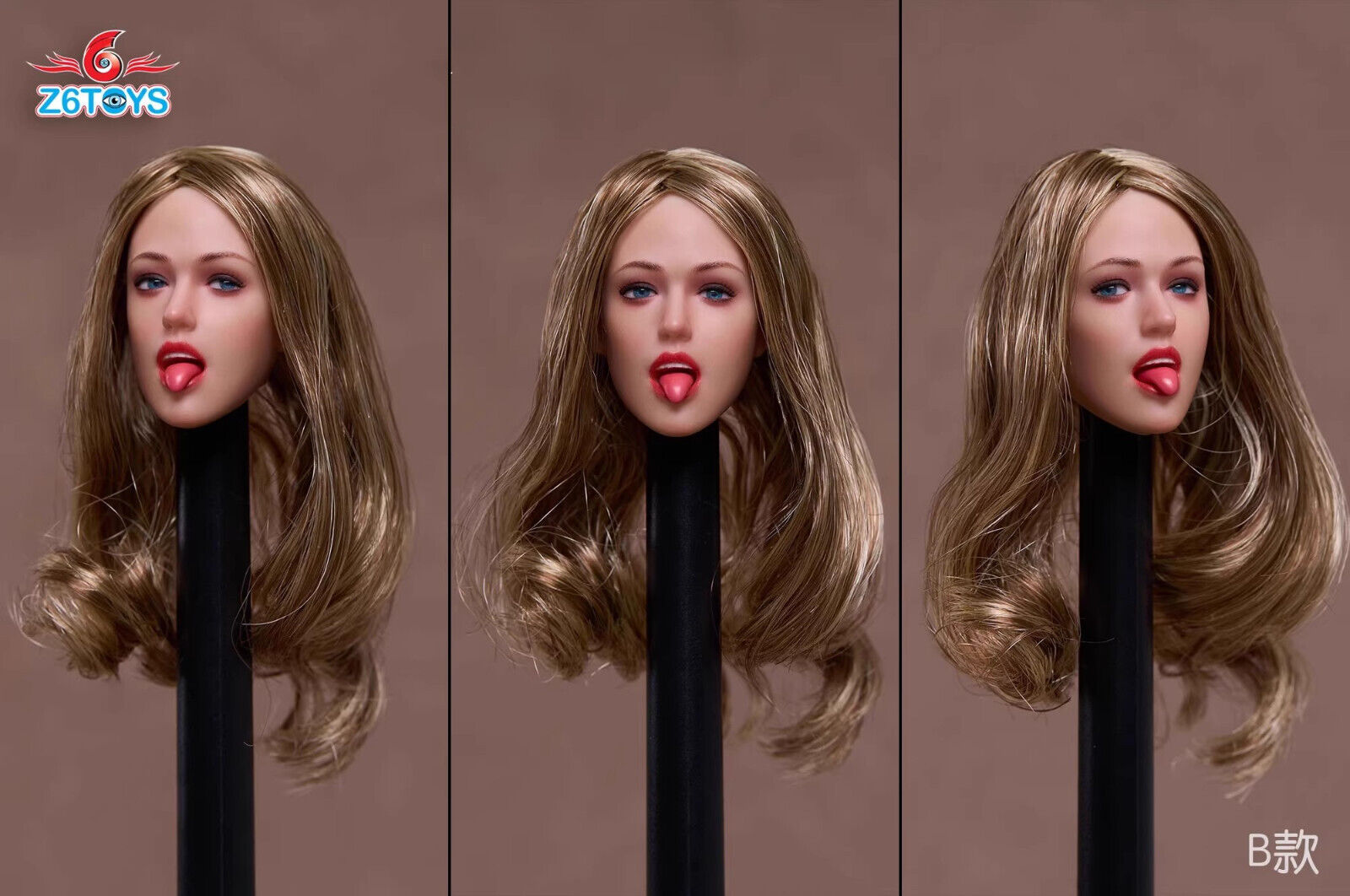 Z6TOYS ZC009 1/6 Movable Eyes Beauty Girl Head Sculpt For 12" Female Figure - Picture 29 of 48