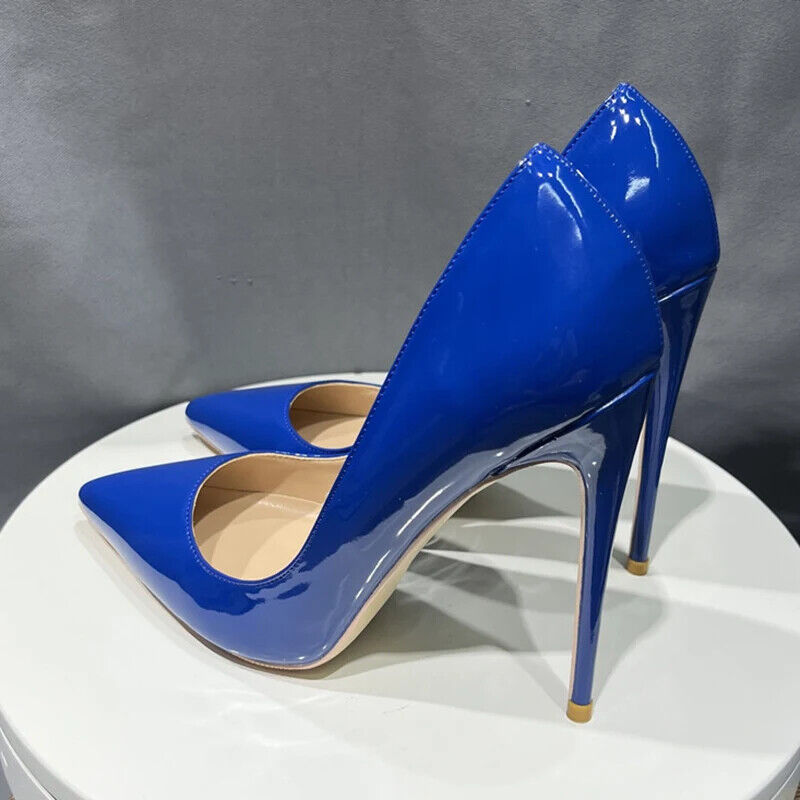 Women Patent Leather Stiletto Sexy Pumps Pointed Toe High Heels Wedding Shoes - Picture 21 of 26