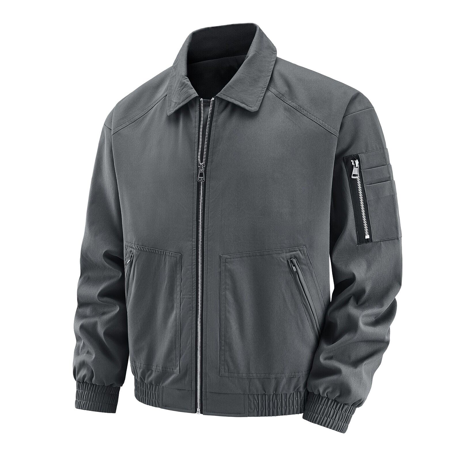 Chaqueta de béisbol de color liso para hombre al aire libre primavera/otoño piloto chaqueta de vuelo abrigo - Imagen 33 de 40