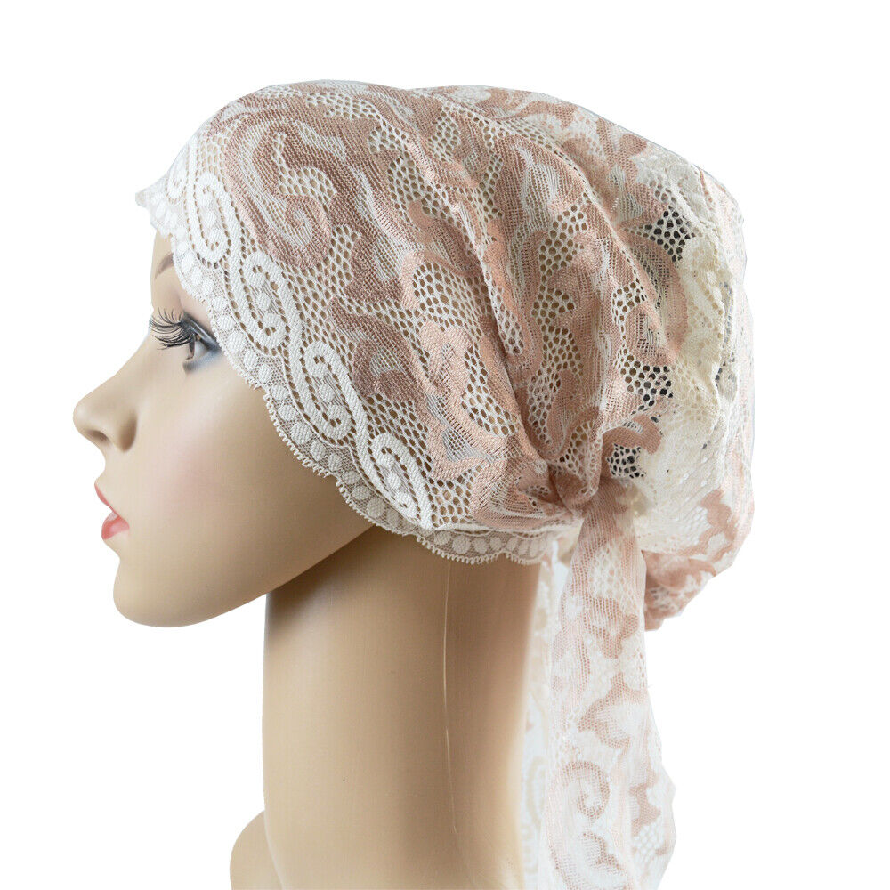 Women Lady Lace Caps Muslim Turban Wrap Hair Loss Hats Beanie Cover Underscarf - Picture 21 of 35