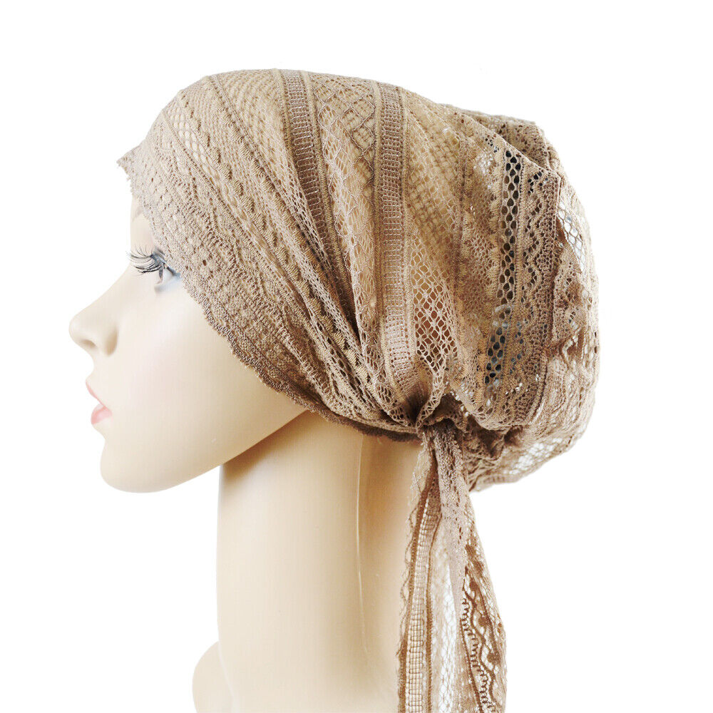 Women Lady Lace Caps Muslim Turban Wrap Hair Loss Hats Beanie Cover Underscarf - Picture 25 of 35