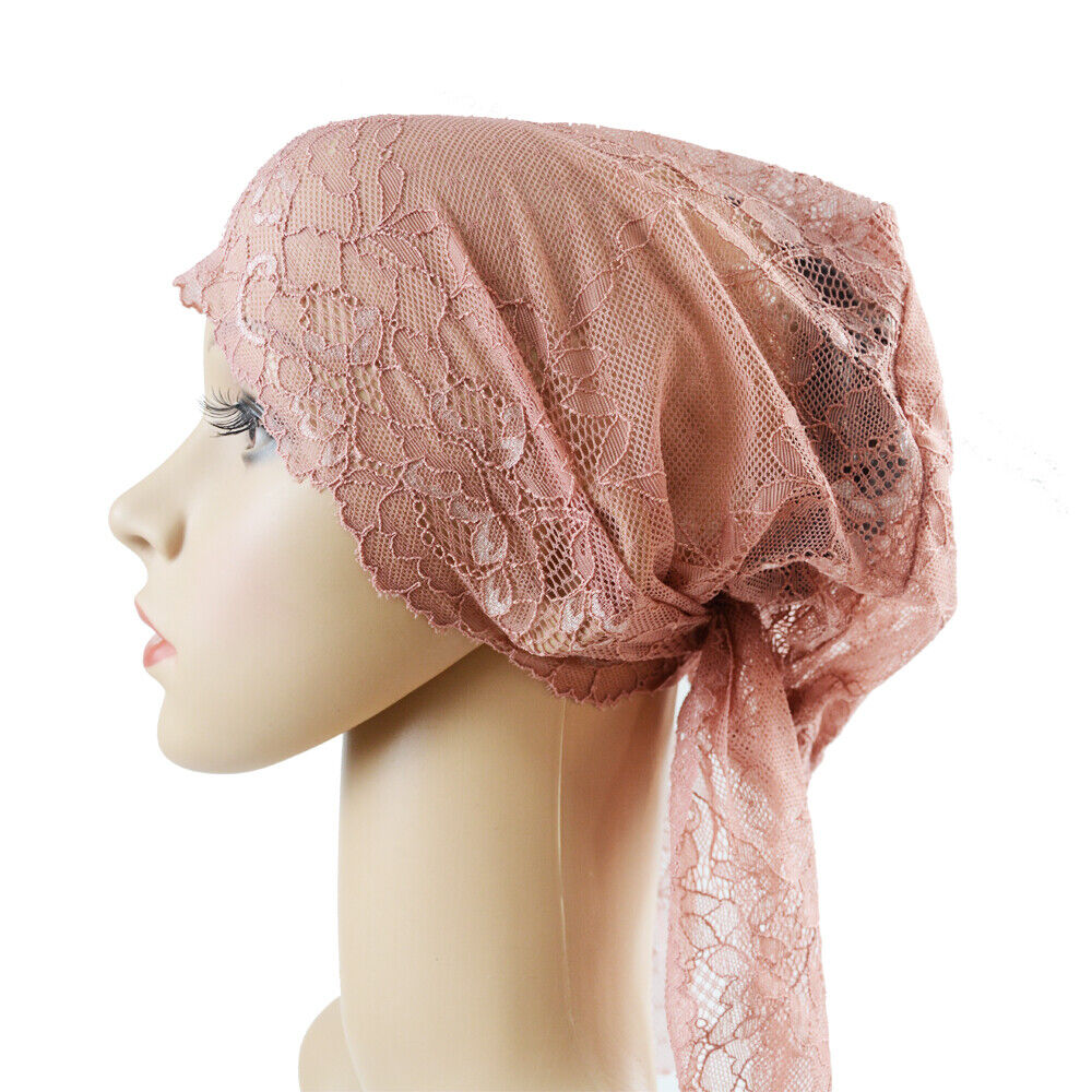 Women Lady Lace Caps Muslim Turban Wrap Hair Loss Hats Beanie Cover Underscarf - Picture 26 of 35