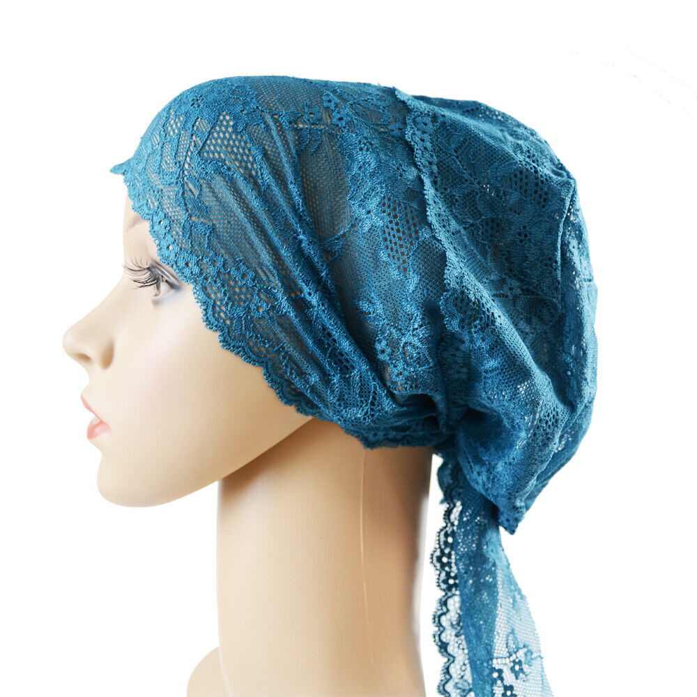 Women Lady Lace Caps Muslim Turban Wrap Hair Loss Hats Beanie Cover Underscarf - Picture 27 of 35