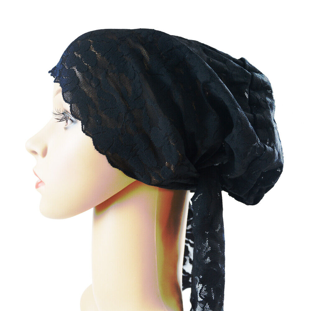 Women Lady Lace Caps Muslim Turban Wrap Hair Loss Hats Beanie Cover Underscarf - Picture 28 of 35