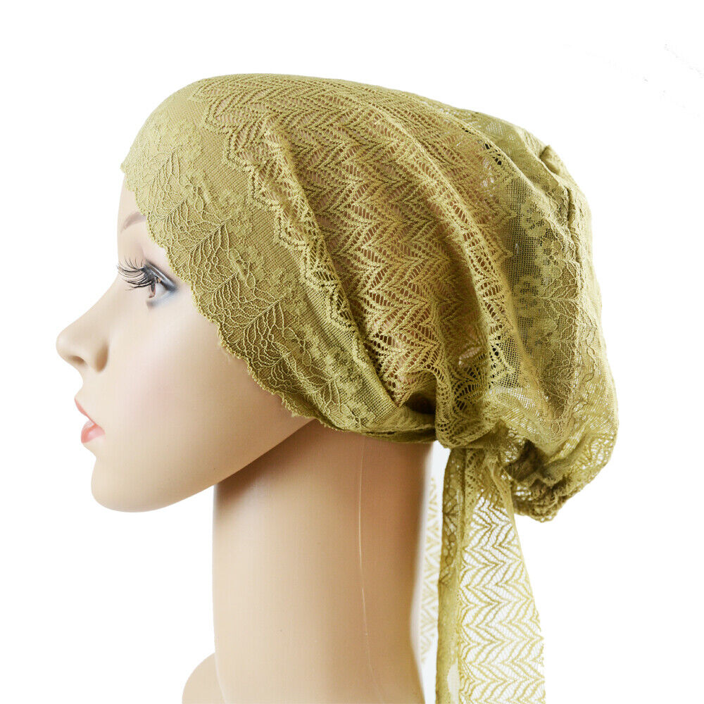 Women Lady Lace Caps Muslim Turban Wrap Hair Loss Hats Beanie Cover Underscarf - Picture 29 of 35