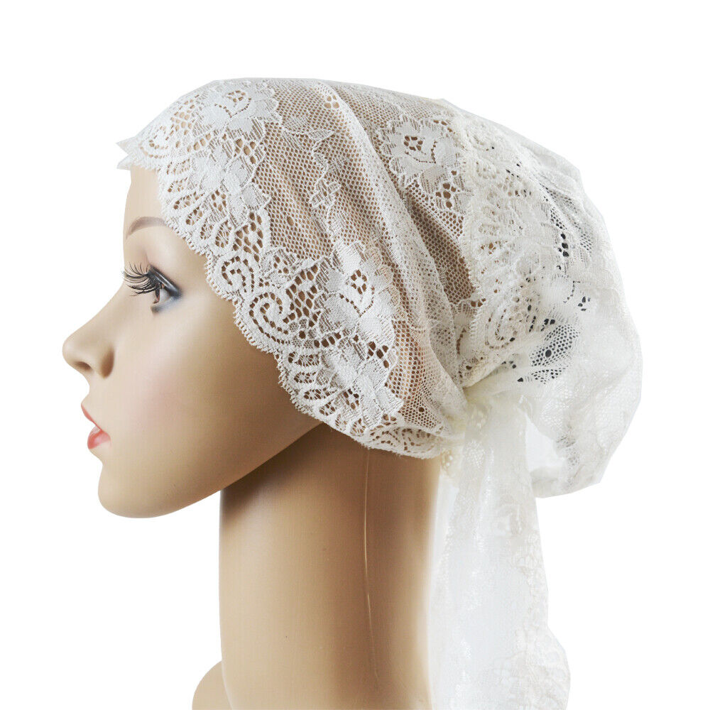 Women Lady Lace Caps Muslim Turban Wrap Hair Loss Hats Beanie Cover Underscarf - Picture 31 of 35