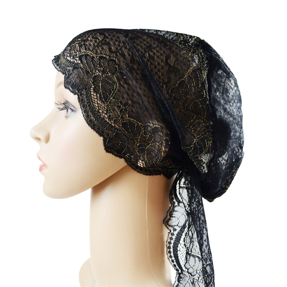 Women Lady Lace Caps Muslim Turban Wrap Hair Loss Hats Beanie Cover Underscarf - Picture 35 of 35