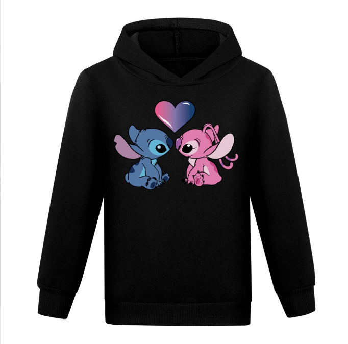 Kids Boys Girls Cute Angel Stitch Casual Hoodie Jumper Pullover Long Sleeve Tops - Picture 32 of 51