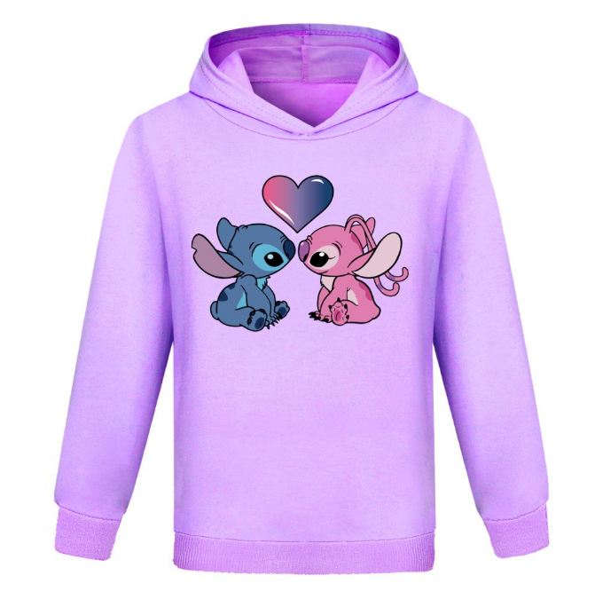 Kids Boys Girls Cute Angel Stitch Casual Hoodie Jumper Pullover Long Sleeve Tops - Picture 29 of 51