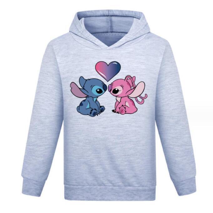 Kids Boys Girls Cute Angel Stitch Casual Hoodie Jumper Pullover Long Sleeve Tops - Picture 30 of 51