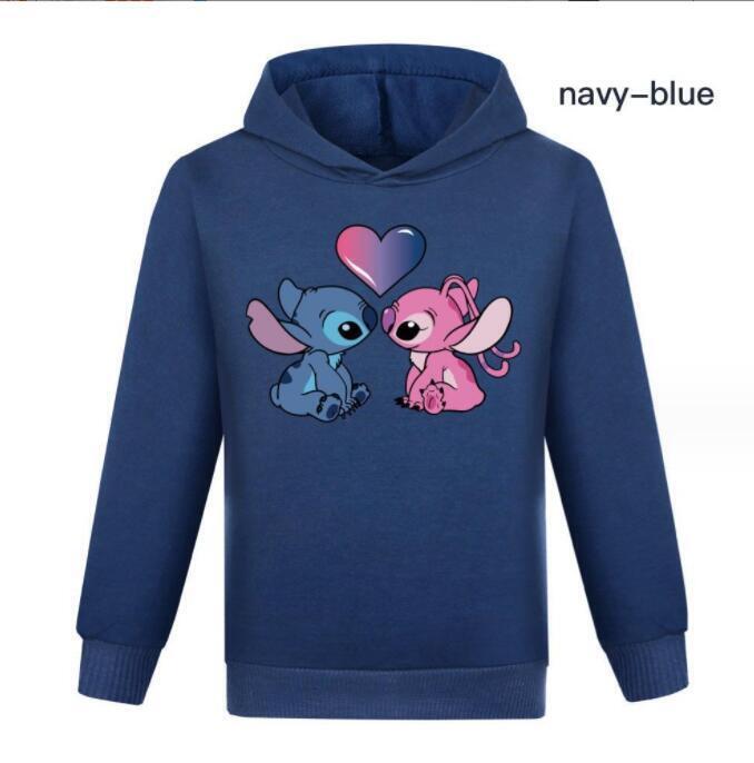Kids Boys Girls Cute Angel Stitch Casual Hoodie Jumper Pullover Long Sleeve Tops - Picture 34 of 51